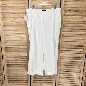 Jones New York Stretch Women's Wide Leg Antique White Pants New With Tags 14w